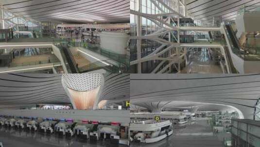 北京大兴机场 内景高清在线视频素材下载