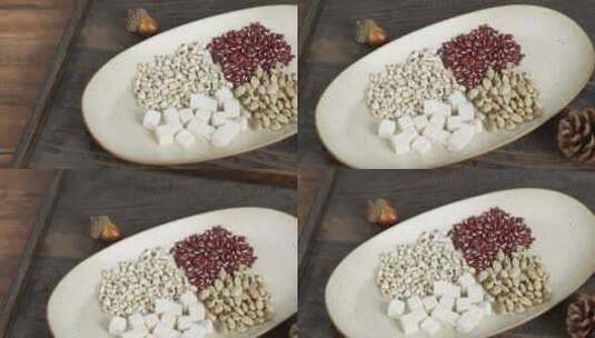 红豆薏米粗粮高清在线视频素材下载