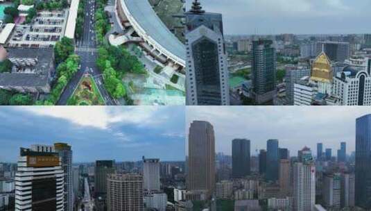 4K航拍四川成都市天府广场城市风光高清在线视频素材下载