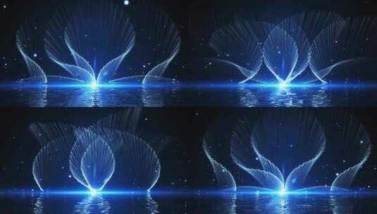 4k唯美粒子喷泉背景视频粒子舞蹈舞台背景高清在线视频素材下载