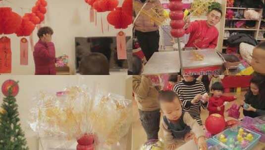 春节过年儿童民俗庙会 幸福开心高清在线视频素材下载