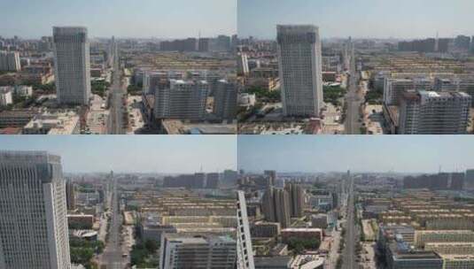山东日照城市风光高楼建筑航拍高清在线视频素材下载