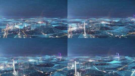 未来科技城市互联网全息图高清在线视频素材下载