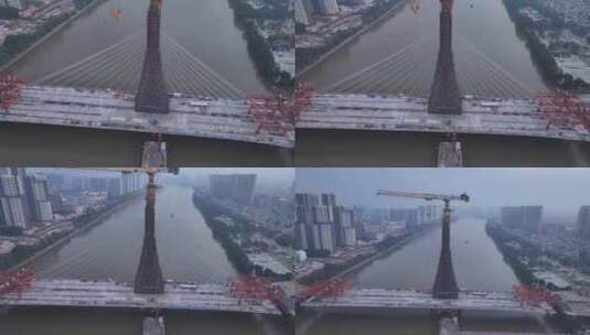 中国广东省广州市广佛大桥高清在线视频素材下载