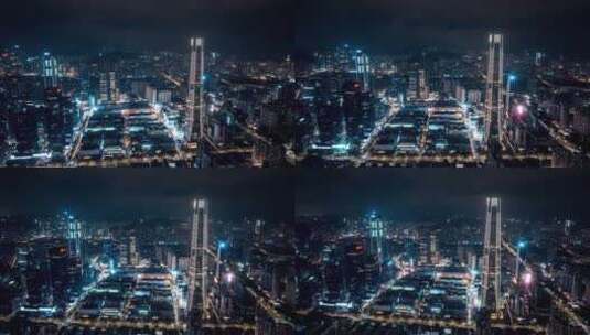 深圳罗湖CBD城脉中心夜景延时高清在线视频素材下载