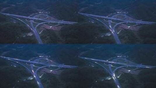 高速公路 互通 车流 延时摄影高清在线视频素材下载