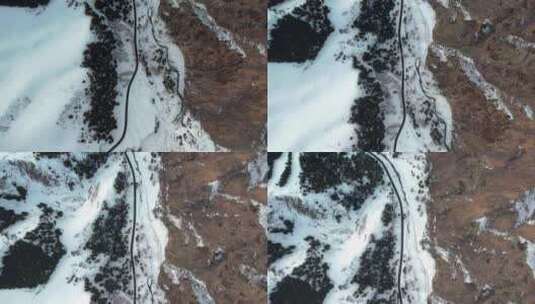 航拍冬季天山山脉高清在线视频素材下载
