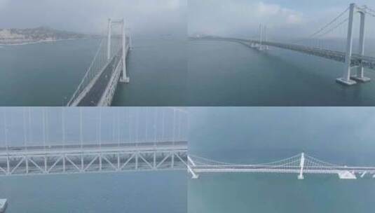 4K大气大连星海湾大桥航拍高清在线视频素材下载