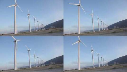 风车发电实拍视频高清在线视频素材下载