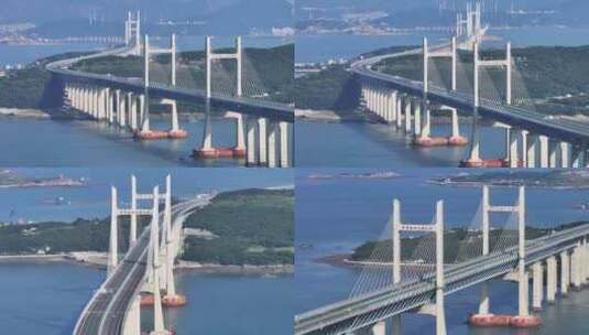 平潭海峡公铁两用大桥航拍高清在线视频素材下载