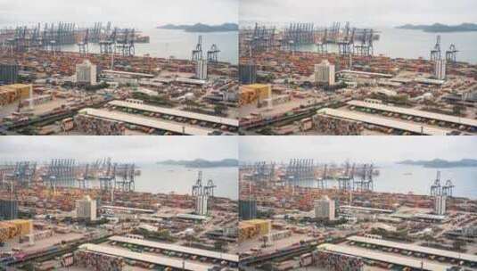 深圳盐田港集装箱码头延时高清在线视频素材下载