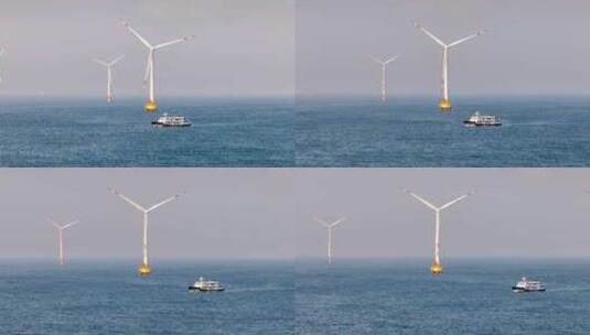 海上风力发电4K素材3高清在线视频素材下载