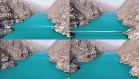 帕米尔高原塔莎古道叶尔羌河新疆三峡大桥高清在线视频素材下载