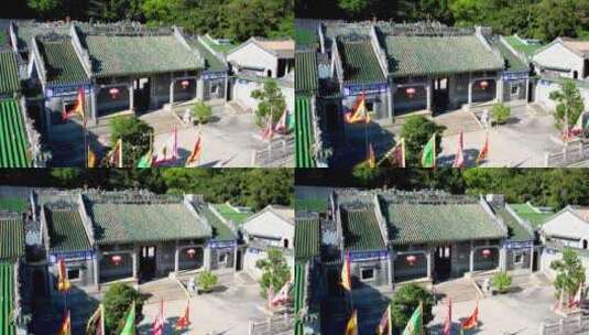 惠州罗浮山冲虚古观环绕大景 1高清在线视频素材下载
