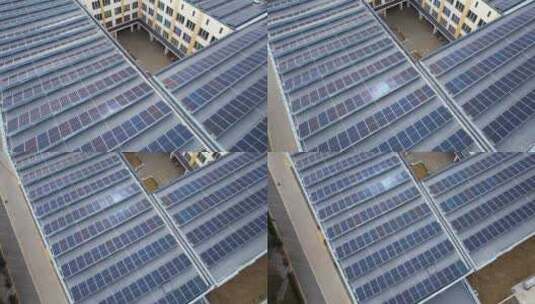 新能源光伏太阳能板屋顶太阳能板高清在线视频素材下载