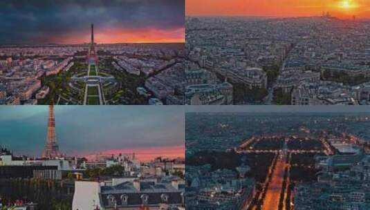 4K法国巴黎震撼航拍高清在线视频素材下载