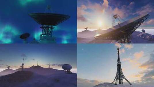 雪山高原5G通讯雷达基站高清在线视频素材下载