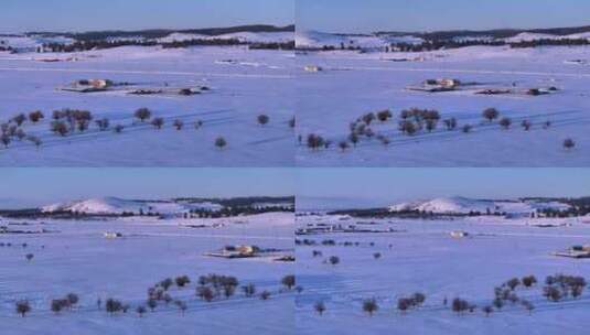 冬天冰雪草原风光高清在线视频素材下载
