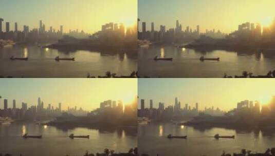 重庆江 夕阳 空镜高清在线视频素材下载