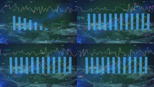 股票数据和柱状图表走势图高清在线视频素材下载