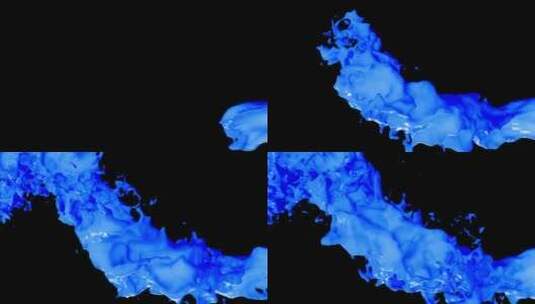 扭曲蓝漆飞溅V5高清在线视频素材下载