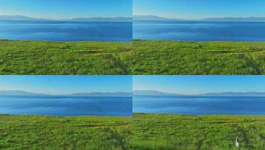 新疆赛里木湖自然风光HDR航拍高清在线视频素材下载