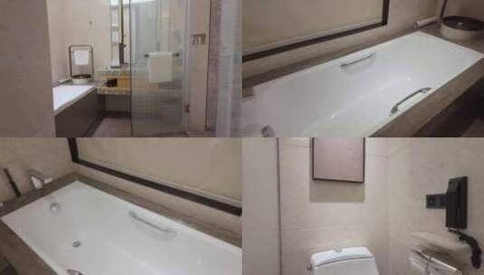 高级星级酒店卫生间浴缸厕所马桶高清在线视频素材下载