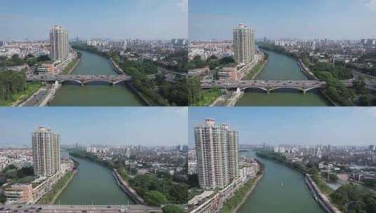 广东东莞万江大桥航拍高清在线视频素材下载