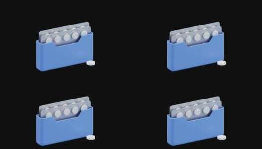 药物包的3D动画保持药丸安全|阿尔法频道高清在线视频素材下载