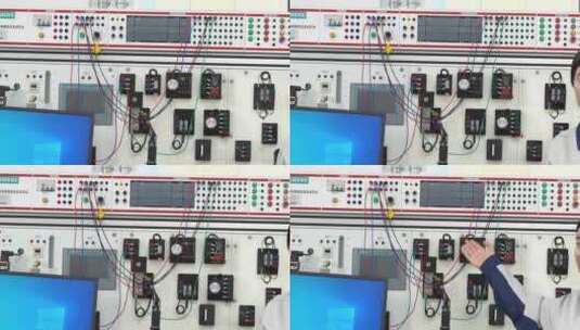 实验室 线路 电源 设计 操作 接线 实验高清在线视频素材下载