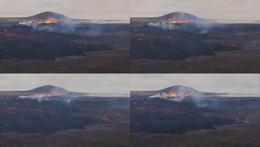 冰岛，火山，喷发，烟雾高清在线视频素材下载