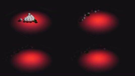 3D台球动画。设计。台球桌上球三角形上的高清在线视频素材下载
