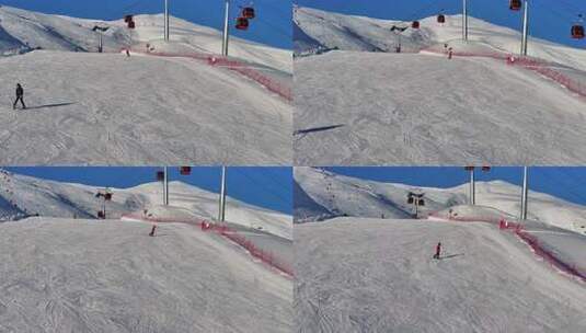 冬季新疆雪都阿勒泰吉克普林雪场雪季滑雪高清在线视频素材下载