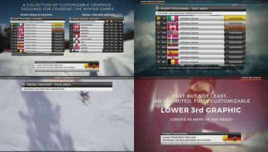 中国冬奥会元素奖牌追踪赛事结果AE模板高清AE视频素材下载