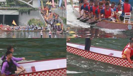 2025年深圳新州河龙舟赛高清在线视频素材下载