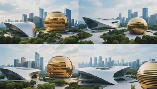 杭州现代建筑城市景观高清在线视频素材下载