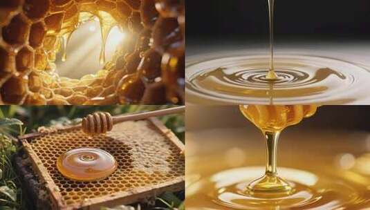 蜂蜜特写高清在线视频素材下载