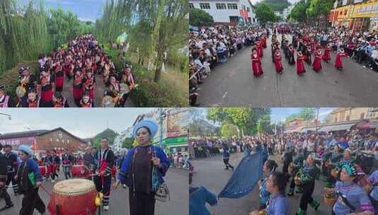 4k贵州安龙民族文化巡游高清在线视频素材下载