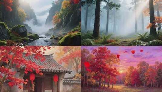 白露节气秋色秋天自然风景高清在线视频素材下载