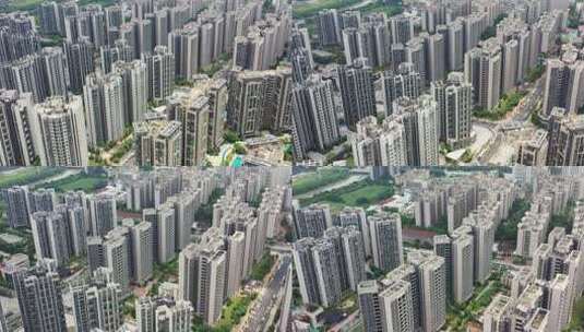 居民楼住宅航拍高清在线视频素材下载