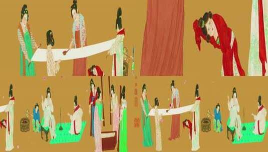 AE模板宋徽宗绘捣练图  8K高清AE视频素材下载