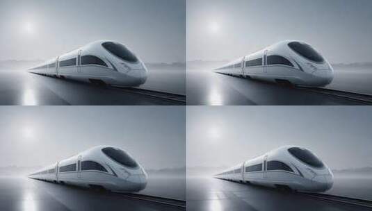 疾驰的高铁列车展现未来科技交通运输高清在线视频素材下载