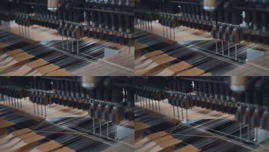 纺织机器工作近景高清在线视频素材下载