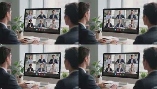 商务人士进行视频会议高清在线视频素材下载