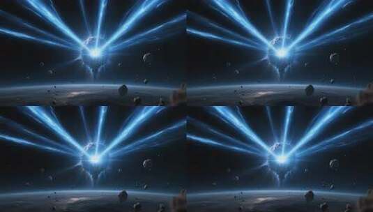 宇宙星球光芒四射特效素材高清在线视频素材下载
