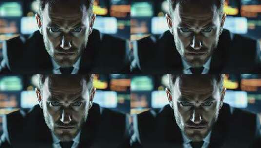 专注眼神的精英人士工作状态高清在线视频素材下载