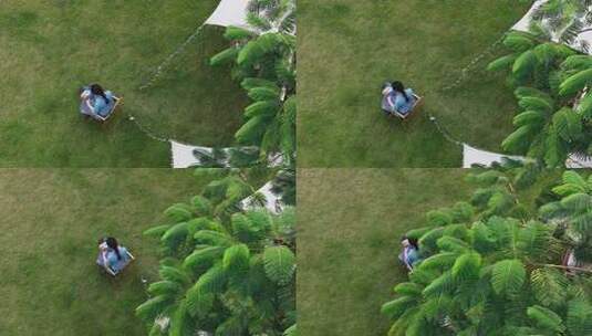 草地上的女孩享受惬意时光高清在线视频素材下载