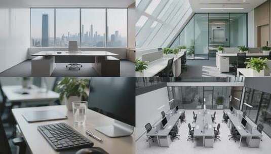 高端写字楼职场办公室 现代办公室空间设计高清在线视频素材下载