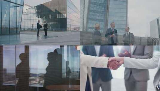 商务人士洽谈握手合作高清在线视频素材下载