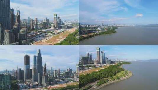建设中的深圳湾超级总部基地高清在线视频素材下载